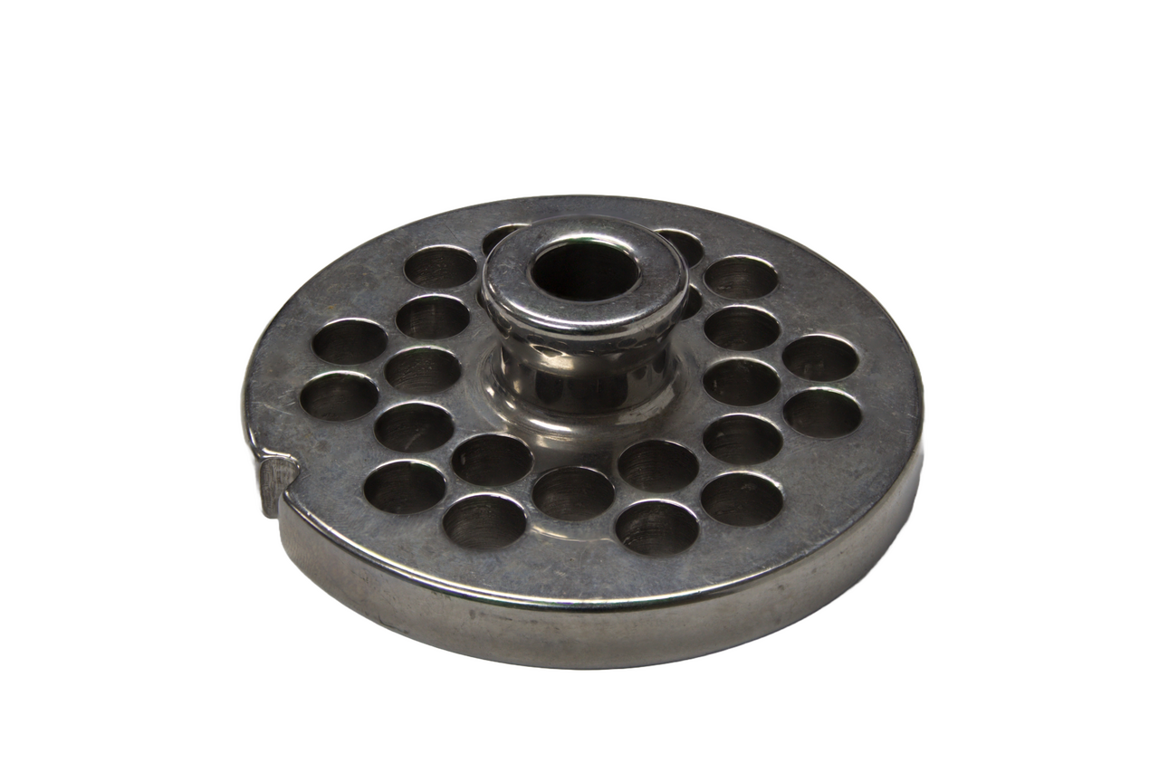 Grinder Plate #12 with 5/16" Hole - Hub Style Fitting Biro, Hobart and Hollymatic Grinders - NEED IT AGAIN