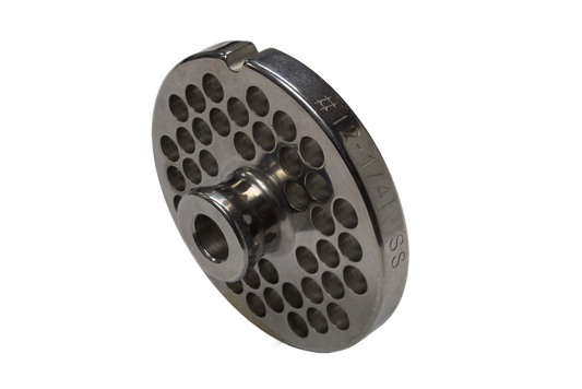 Grinder Plate #12 with 1/4" Hole - Hub Style Fitting Biro, Hobart and Hollymatic Grinders. - NEED IT AGAIN