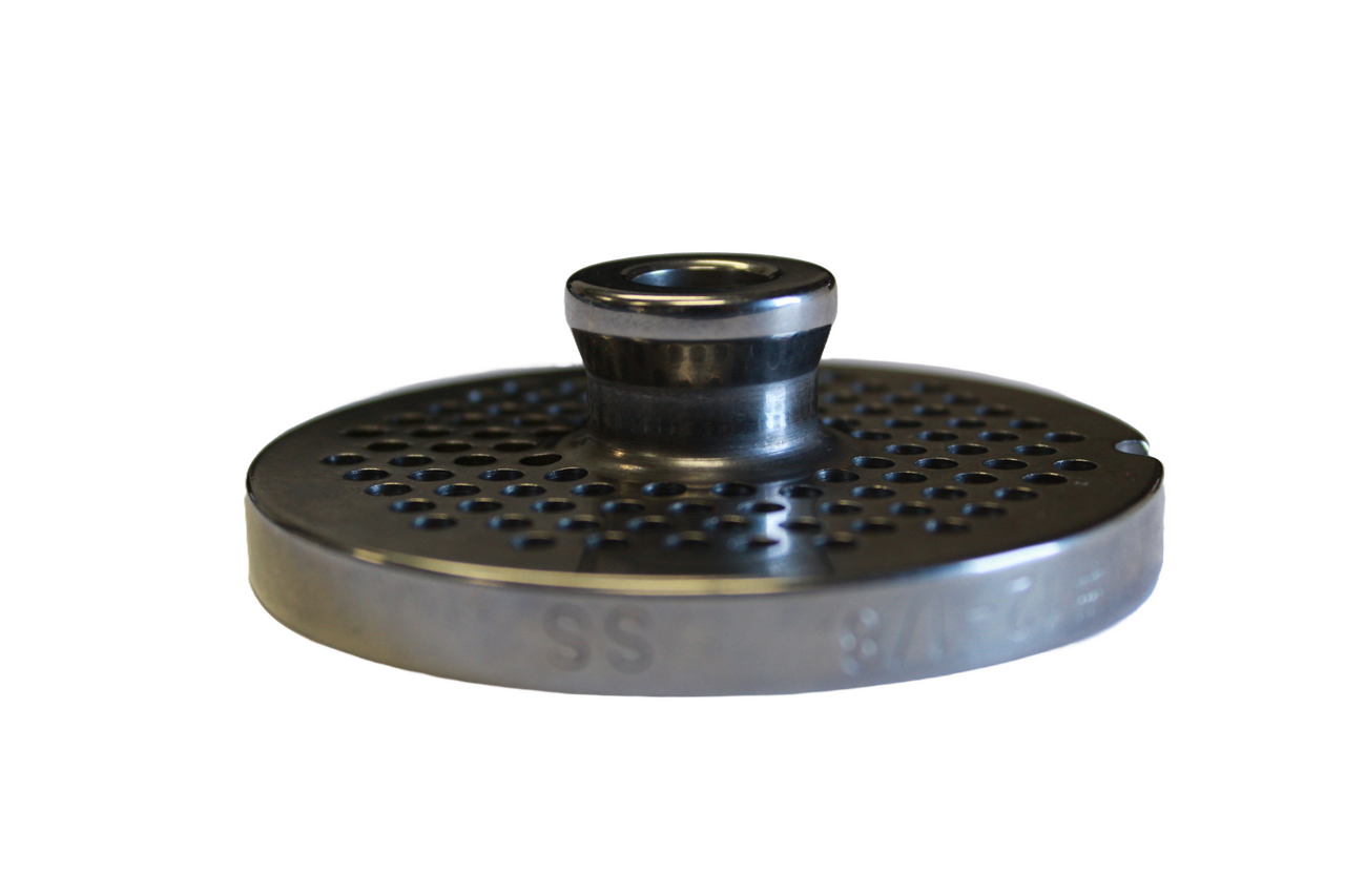 Grinder Plate #12 with 1/8" Hole - Hub Style Fitting Biro, Hobart and Hollymatic Grinders. - NEED IT AGAIN