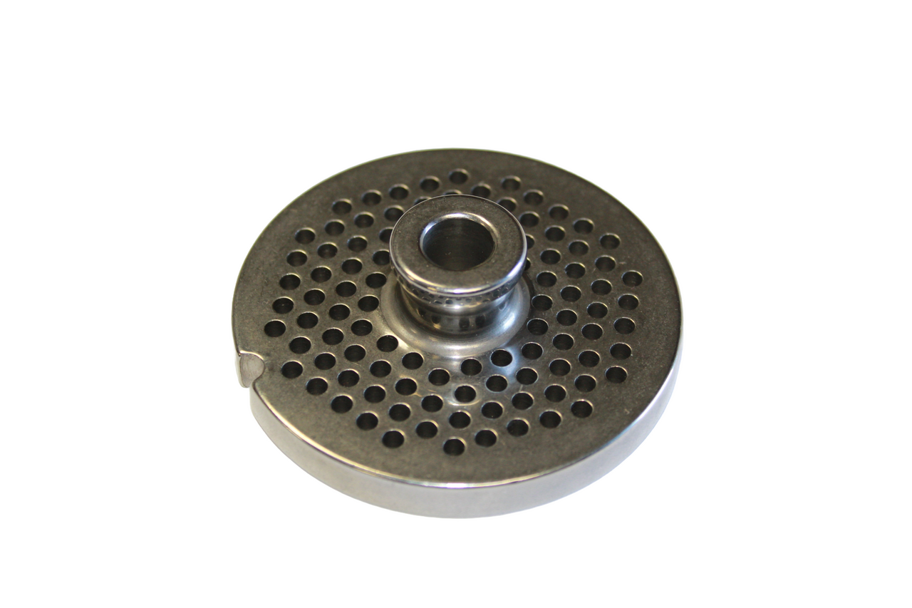Grinder Plate #12 with 1/8" Hole - Hub Style Fitting Biro, Hobart and Hollymatic Grinders. - NEED IT AGAIN