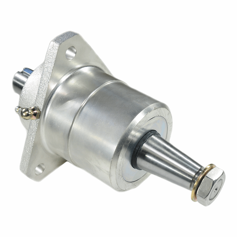 Housing unit assembly for lower saw wheels. Unit is complete ready to install on your saw including: Housing, Shaft, Bearings, Retainers and Greases