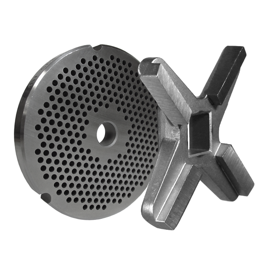 Grinder Knife and Plate Fitting #32 Grinders. Universal Plate With 1/8" Holes and Knife is Long Lasting - NEED IT AGAIN