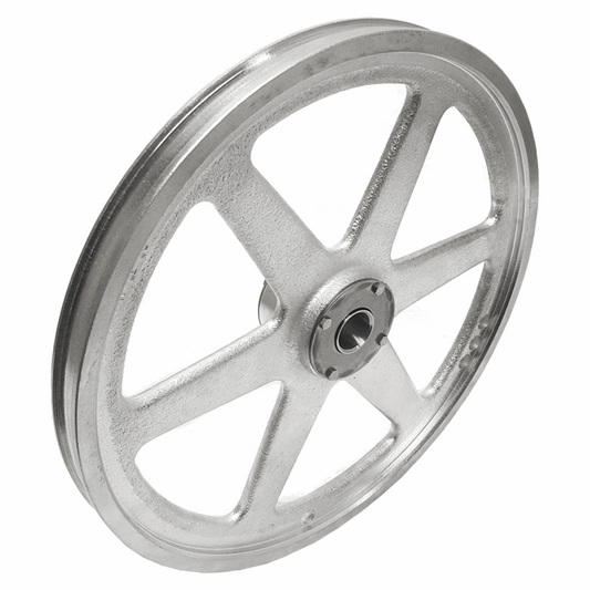 Upper wheel completely assembled, 16" dia, fitting Hobart saw 6801.  Replaces ML-104999-0000Z - NEED IT AGAIN