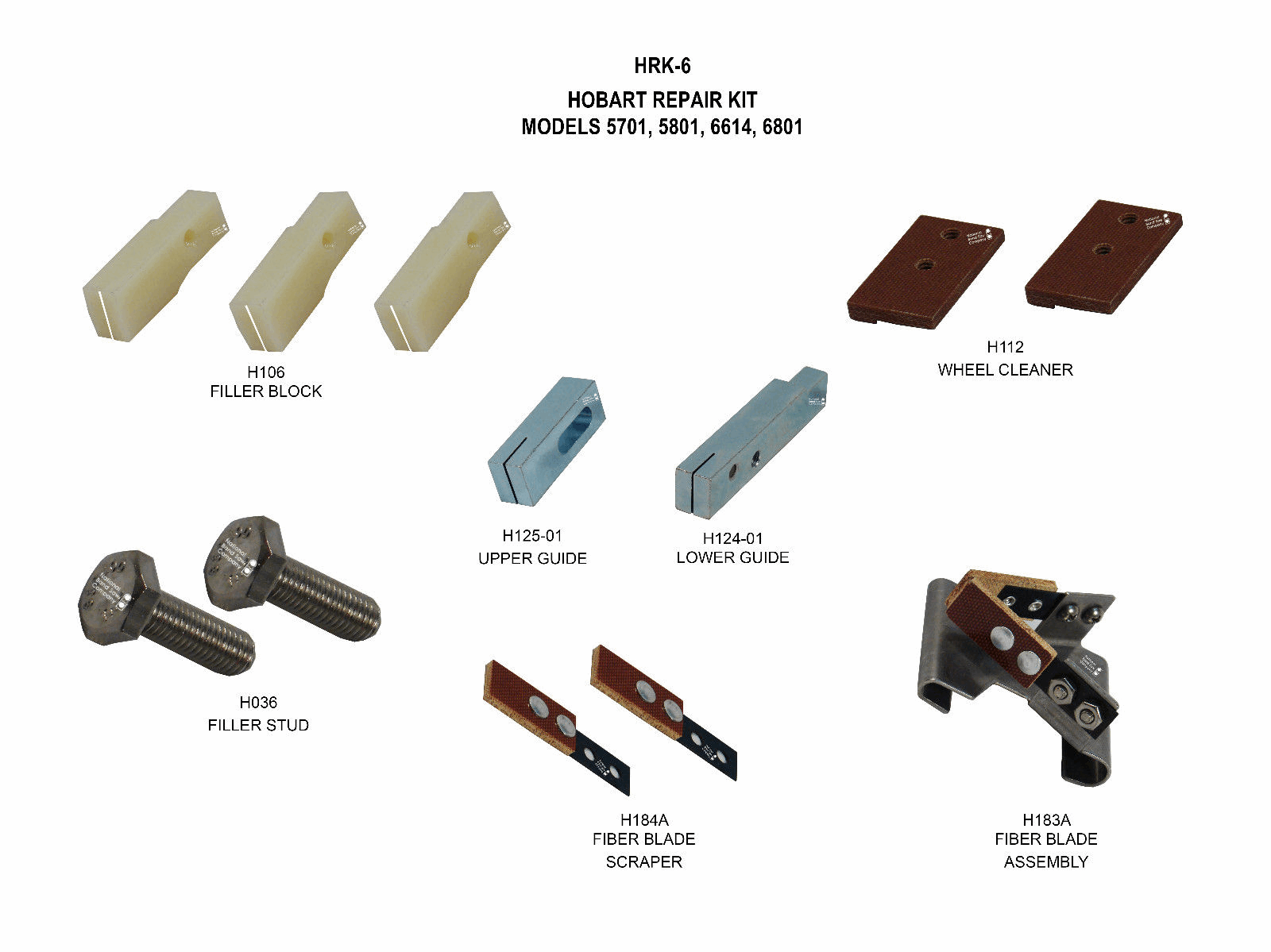 Saw repair kit with standard wear items, fits Hobart Saws 5701, 5801 and 6614 - NEED IT AGAIN