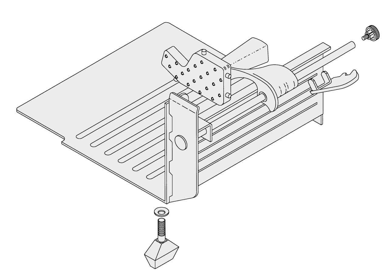 Carriage Tray Assembly w/ Iron End Weight Fitting Hobart Slicers 1612, 1712, 1812 Replaces 437119-2