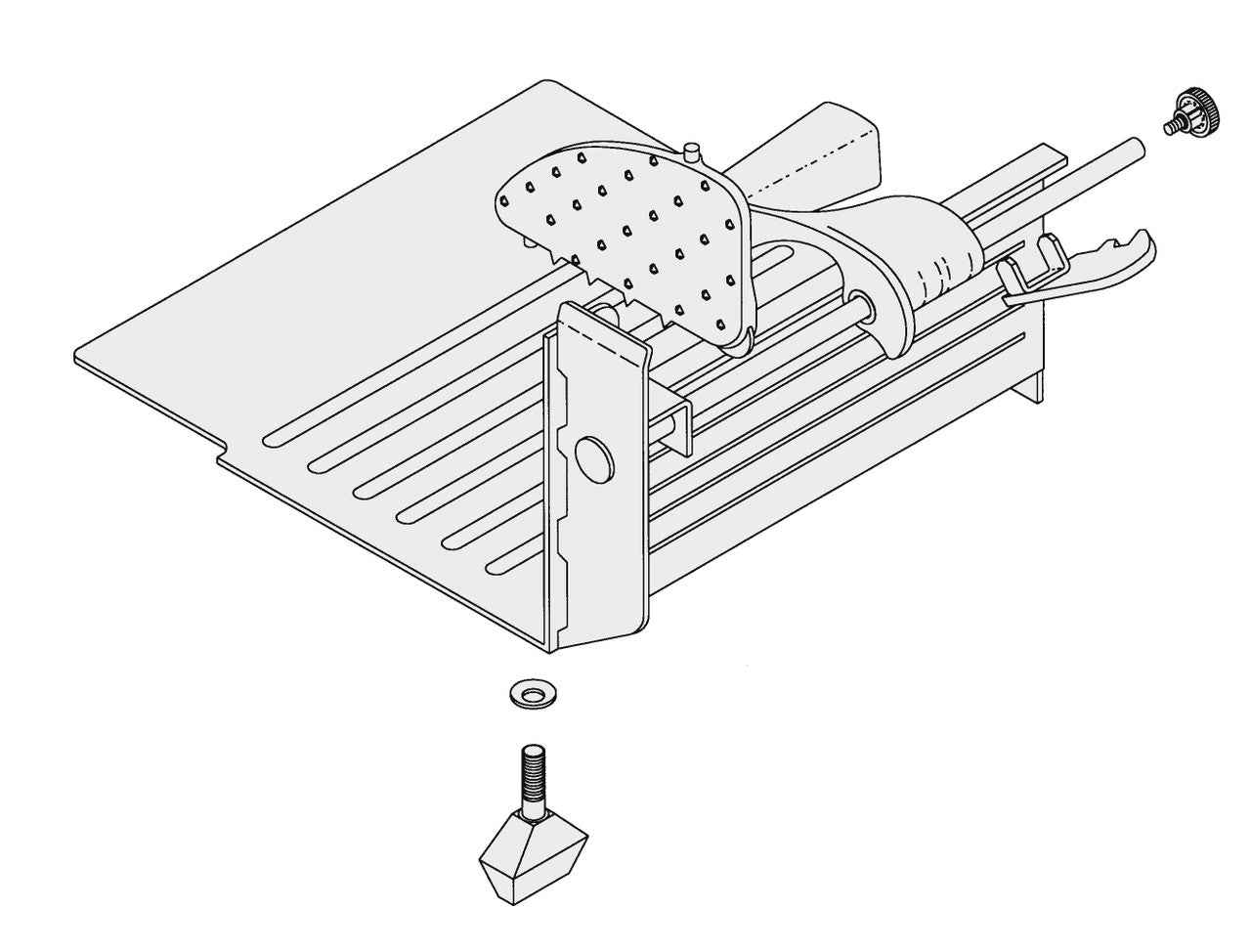 Carriage and Meat Tray Assembly With Aluminum End Weight Fitting Hobart Slicers 1612 1712 1812 1912
