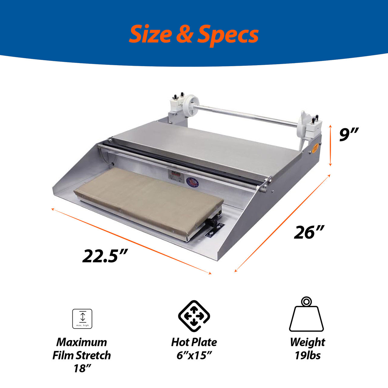 Heat Seal 625A Table Top Single Roll Wrapping Machine, 18" Max Width Film - NEED IT AGAIN