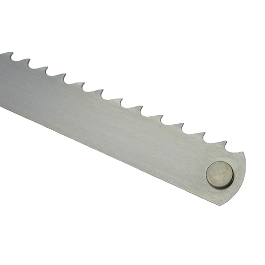 5/8x .022" X 17 5/8" 4 Tooth Blade,  25 Pack, 4T Per Inch, Fits Grasselli Food Slicer. Replaces AJ4STSWS - NEED IT AGAIN