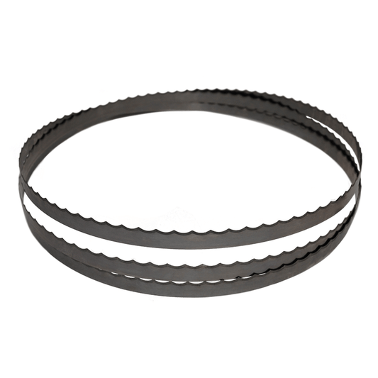 Band saw blades for boneless meat cutting saws. Scolloped syle blade in various sizes to fit machine brands like Hobart, Butcher Boy, Biro, Torrey - NEED IT AGAIN