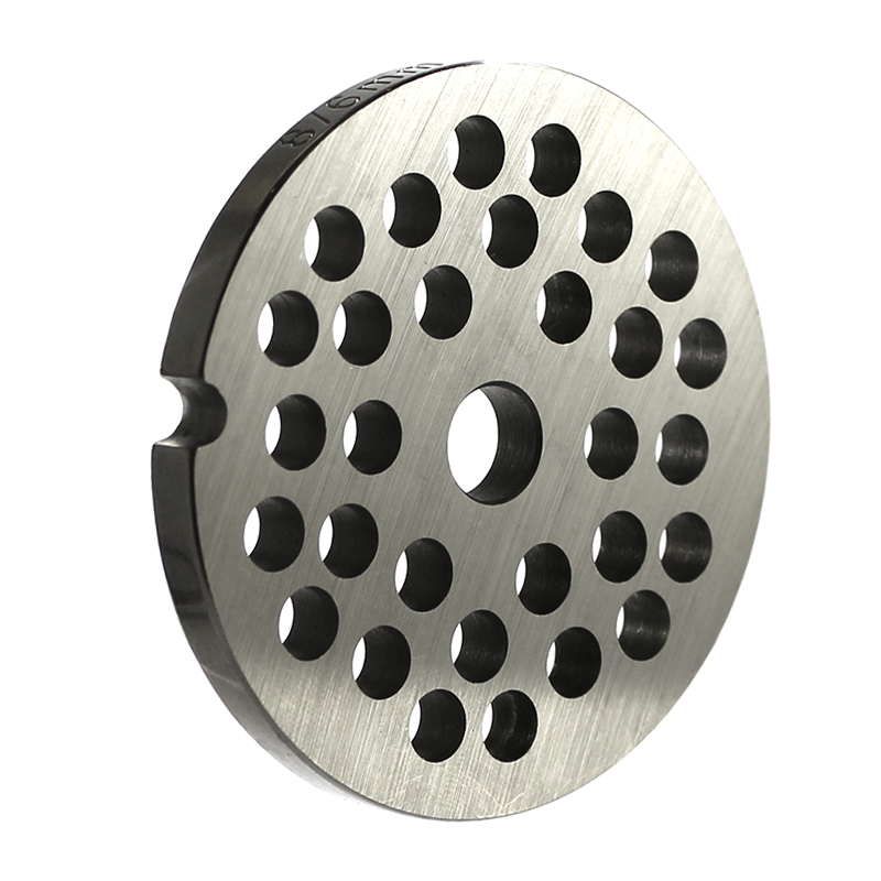 #8 size grinder plate with 1/4" holes. fits Brand(s): Various Replaces: #8 size plates Dimensions: 2.7/16" diameter