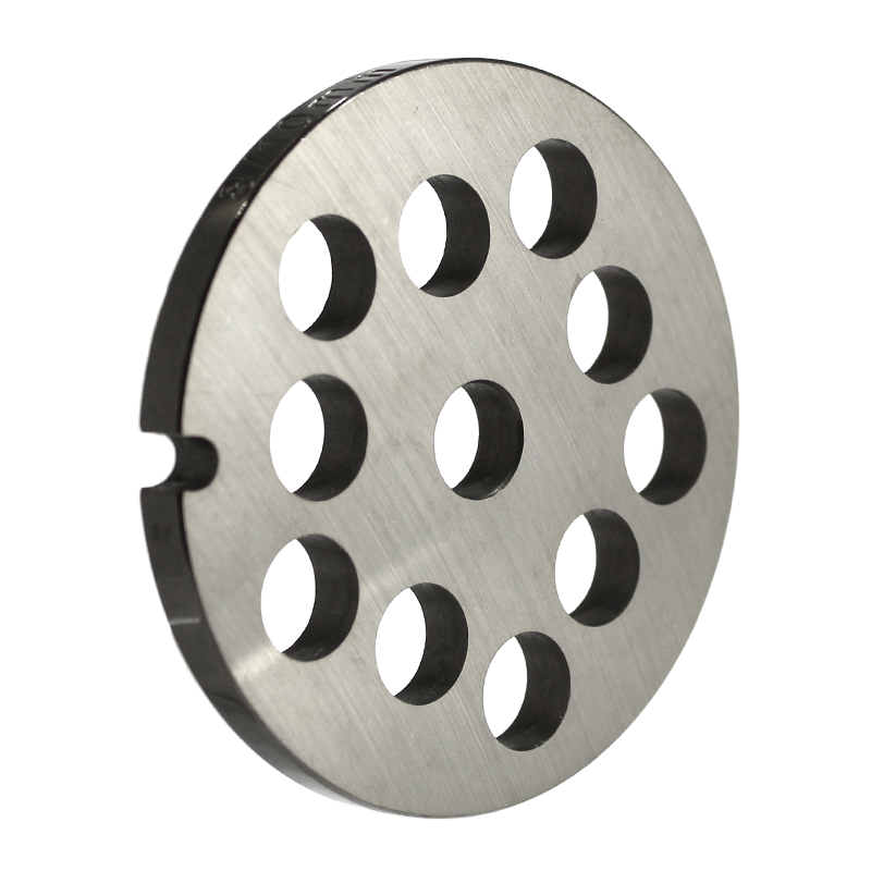#8 size grinder plate with 3/8" holes. fits Brand(s): Various Replaces: #8 size plates Dimensions: 2 7/16" diameter