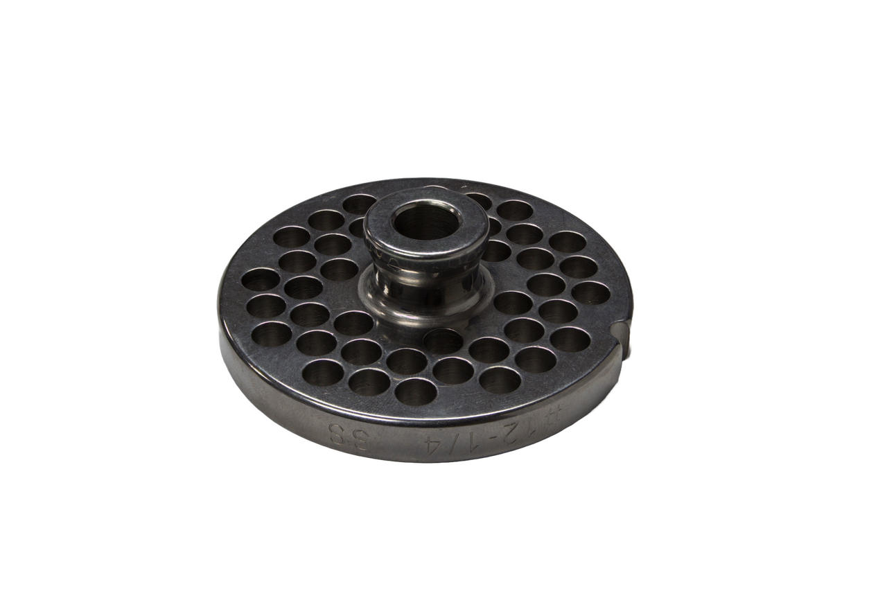 Grinder Plate #12 with 1/4" Hole - Hub Style Fitting Biro, Hobart and Hollymatic Grinders.