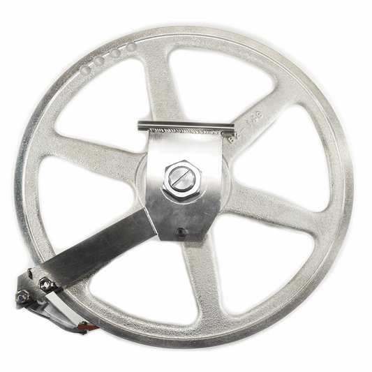 Saw wheel, upper assembled with hinge plate fitting Biro saw 3334.  Replaces A16003U-6