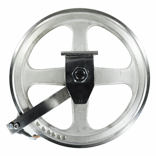 Saw wheel, upper fully assembled with hinge plate fitting Biro saw 33 & 34. Replaces A15003U335