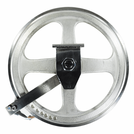 Saw wheel, upper fully assembled with hinge plate fitting Biro saw 33 & 34. Replaces A15003U335 - NEED IT AGAIN