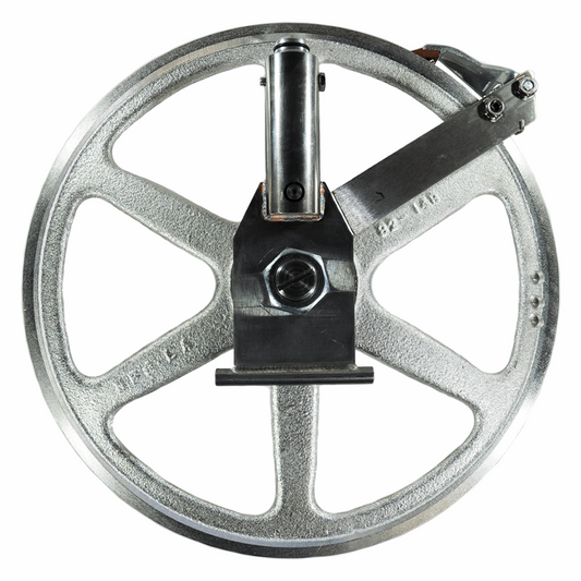 Saw wheel assembly, upper wheel with hanger assembly fitting Biro saw 1433 FH Replaces A14003U3356 - NEED IT AGAIN