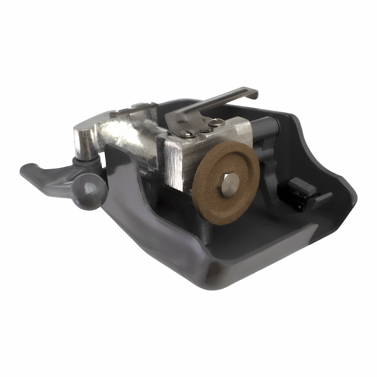 Sharpener assembly complete to fit Hobart Slicers 2612 - 2912, replaces 873847-1  Replaces:  873847-1  fits Brands:  Hobart  Fits Models:  2612  2712  2812  2912  ***Please make sure your current sharpener has the small activating lever on the sharpener itself. inside view