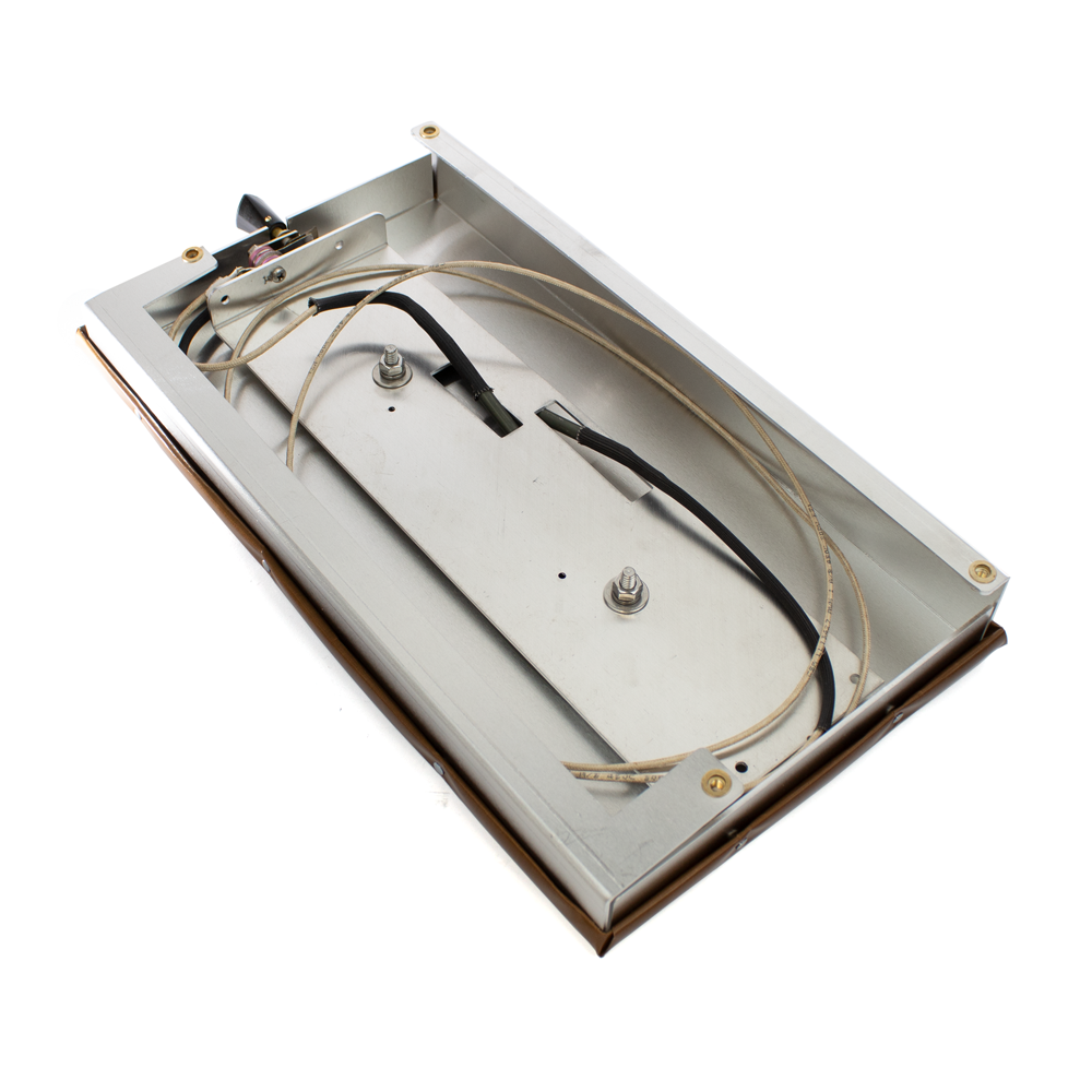 8" x 15" Hot Plate Assembly: 110V w/ Thermostat, Element, Fab. Plate, Wires & Cover 6102043 OEM ITEM, Out of package underside view