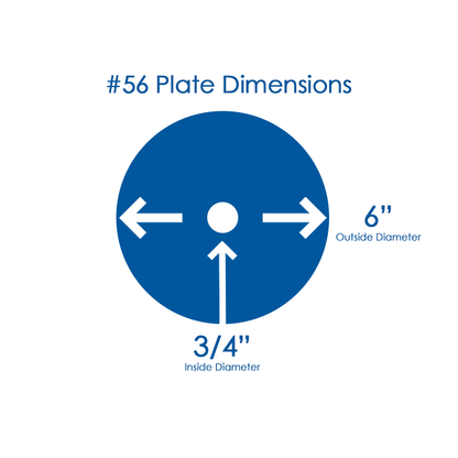 Grinder Plate #56 - 1/2 Hole, Image with Dimensions