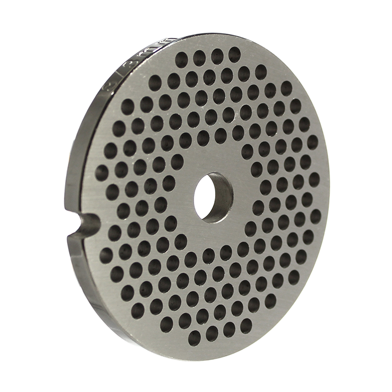 #8 size grinder plate with 1/8" holes.  fits Brand(s):  Various  Replaces:  #8 size plates  Dimensions:  2.7/16" diameter